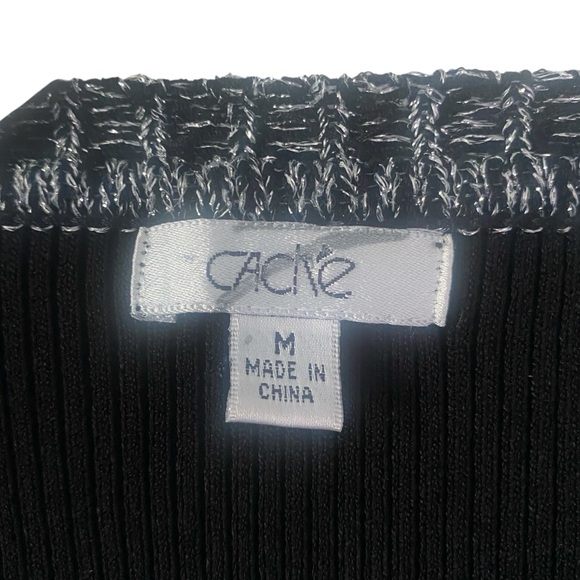 Cache women’s beaded black long sleeve size medium Y2K party night out New Years - Picture 3 of 8